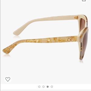 Dolce Gabbana leaf gold on ivory sunglasses